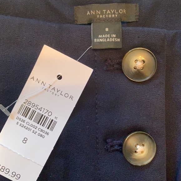 Ann Taylor Navy Pants, The Slim Wide Leg Sz 8 - Picture 4 of 4